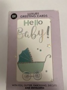 Luxury cards Karty urodzinowe okolicznościowe z kopertą zestaw x8 baby