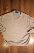 Sweter Wilhelm r. L kremowy bawełniany męski dekolt v 
