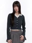 Kardigan 2w1 z Kołnierzykiem – Efekt Koszuli