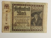 Sprzedam banknot Niemcy Banknot 5000 Marek 1922r.