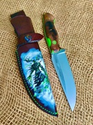 Nóż ręcznie wykonany gra Wiedźmin malunek Leszy  