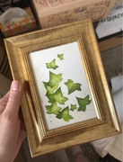 Oryginalna ręcznie malowana akwarela botaniczna z listkami