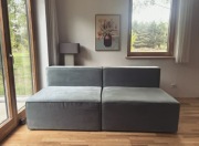 Sofa modułowa 200 cm niebieska szara