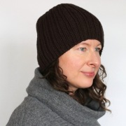 CZAPKA BRĄZOWA MOKKA WEŁNA MERINO PREMIUM HANDMADE