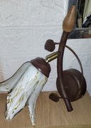 Kinkiet lampa ścienna bluszcz metal szklany klosz