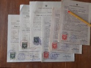 Odpisy aktów różnych i decyzja ze znakami opłaty skarbowej, PRL