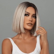 Peruka damska blond ombre bob proste włosy dostawa 24h PL