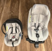 Fotelik Avionaut Pixel i Aerofix + baza, beżowy komplet  lekki i bezpieczny