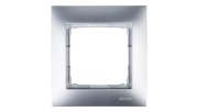 Ramka 1-krotna srebrna Simon 54 Premium DR1/43
