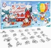 KALENDARZ ADWENTOWY METALOWE ZABAWKI PUZZLE DLA DZIECI OKIENKA ŚWIĄTECZNE