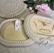 Koszyczek na pieczywo z wieczkiem, na prezent, parapetówka, dzień babci 