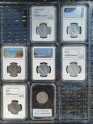 Monety 7 sztuk Kolekcja 5 zł Rybak monety NGC i płaska data