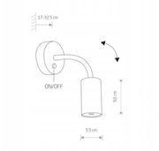 Lampa ścienna, kinkiet Eye Flex S czarny