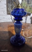 Antyczna Lampa stolowa  kobaltowa piekna