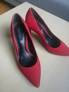 ALDO szpilki skórzane zamszowe czerwone