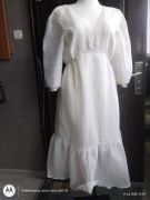 Bruuns Bazaar sukienka okazjonalna,midi rozkloszowana , bufiaste rękawki