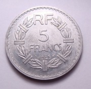 Francja 5 franków 1945 PIĘKNA!