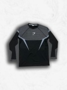 Koszulka sportowa na siłownie Gymshark czarna szara obcisła długie rękawy M