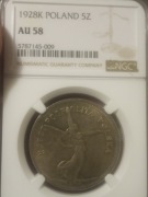 5zł Nike 1928r bzm Bruksela NGC AU58 