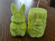 Zestaw 2 Świec z Wosku Sojowego Zajączek Wielkanoc Wielkanocne Żółty