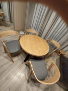 Stól okrągły, rozkładany, loftowy z krzesłami