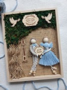 Pamiątka na rocznicę ślubu makrama srebrne gody upominek 25 rocznica ślubu