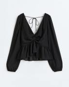 Czarna zwiewna bluzka H&M 34 XS