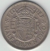 Wielka Brytania 1/2 Half crown pół korony 1960 - 32,3 mm