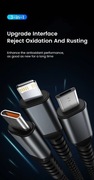 Kabel USB 6 A 3 w 1 USB-C, micro USB oraz Lightning