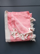 Wielofunkcyjny bawełniany Peshtemal 100x180 kremowo różowy neonowy 