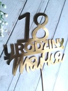 Topper 18 lat urodziny złoty imię cyfra.na tort 
