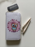 Portfel damski biały z uroczą sową JC