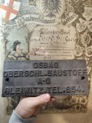 Reklama szyld tablica Gleiwitz Gliwice Oberschlesien 