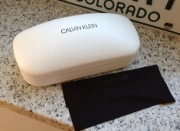 CALVIN KLEIN etui okulary {nowy} biały większy