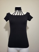 Bluzka z kołnierzykiem obrożą Rock Punk Rock Rockabilly Amisu 