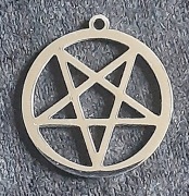 Medalion odwrócony pentagram 25 mm średnicy