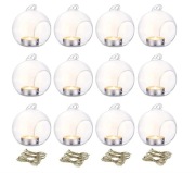 NUPTIO wiszące świeczniki szklane kula 8 cm zestaw 12 szt