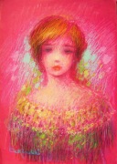 DZIEWCZYNA pastel olejny 49x34 PORTRET