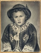 Stary Portret Dziecka – Rysunek Ołówkiem (Lata 30.) - unikat