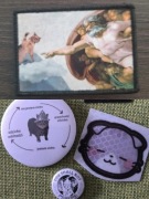 Duży koci zestaw Kot patch + naklejki + piny
