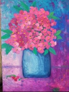A. Maj. OBRAZ OLEJNY Fiołki 40x30 cm kwiaty