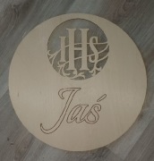 IHS z imieniem Jaś dekoracja