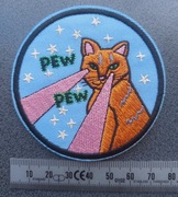 Morale Patch/Naszywka  LASERY KOCIO PEW PEW  (rewers z klejem)