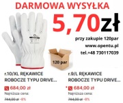 Rękawice monterskie, spawalnicze skórzane KOZIA SKÓRA TYPU DRIVER