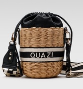 Quazi Torebka okrągła czarna torba damska listonoszka      