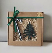 Zestaw prezentowy, ozdoby choinkowe z makramy