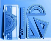 Zestaw biurowy do szkoly , linijka , ekierka , kątomierz