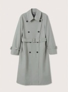 MANGO trencz płaszcz oversize prochowiec klasyczny pistacjowy zielony khaki