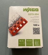 Szybkozłączka WAGO 4x2,5 drut 2273-204 100szt