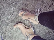 Metaliczne buty na obcasie srebrne 39 